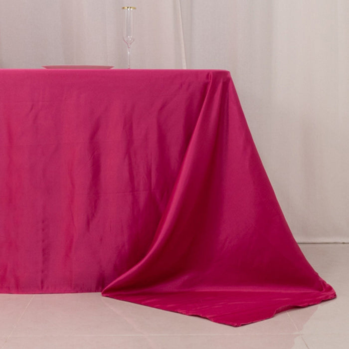 90" x 156" Lamour Satin Rectangular Tablecloth