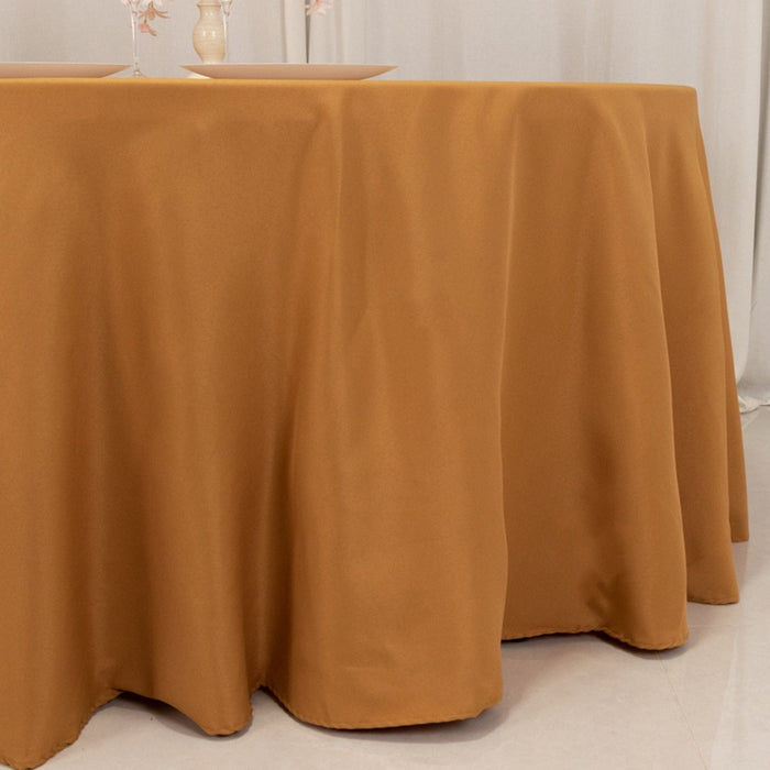 120" Premium Polyester Round Tablecloth Wedding Table Linens