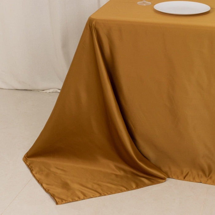 90" x 132" Lamour Satin Rectangular Tablecloth