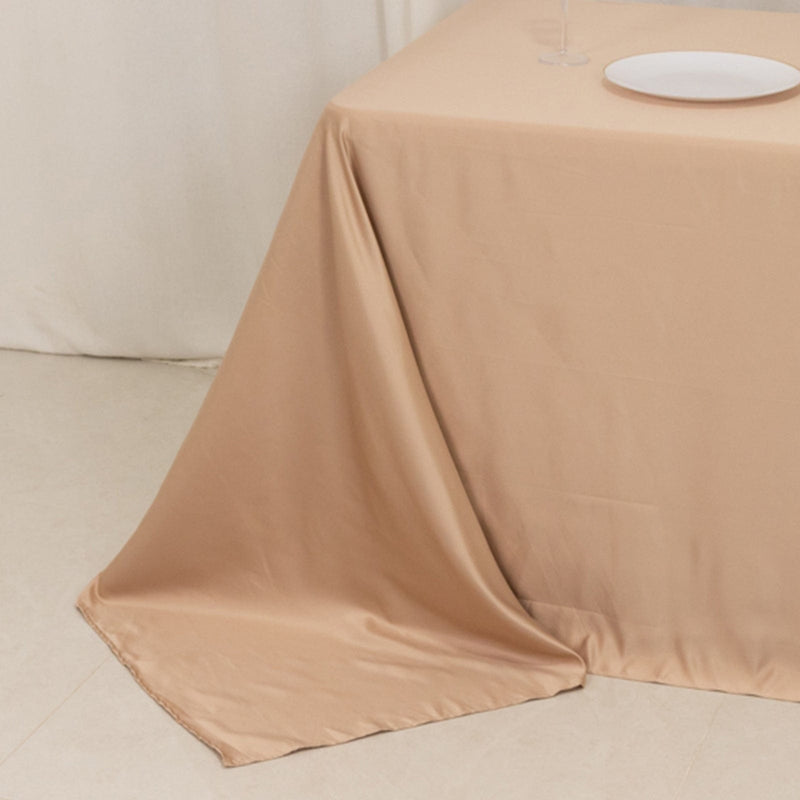 90" x 132" Lamour Satin Rectangular Tablecloth