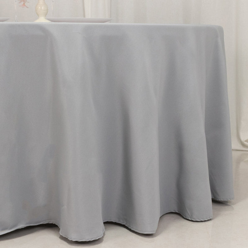 120" Premium Polyester Round Tablecloth Wedding Table Linens