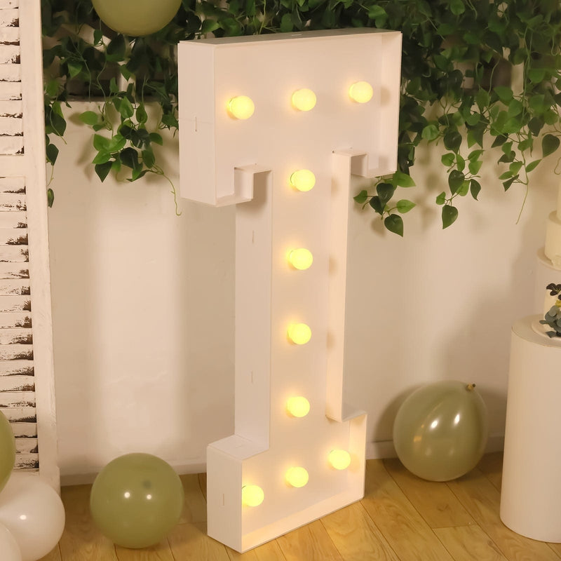 4ft XL LED Marquee Letter Foam Board with 10 Warm White Battery Operated LEDs - White