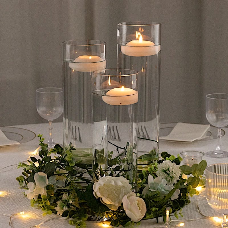 Set of 12", 14", 16" Premium Glass Cylinder Vases Centerpieces - Clear VASE_A3_SET02_CLR