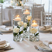Set of 12", 14", 16" Premium Glass Cylinder Vases Centerpieces - Clear VASE_A3_SET02_CLR