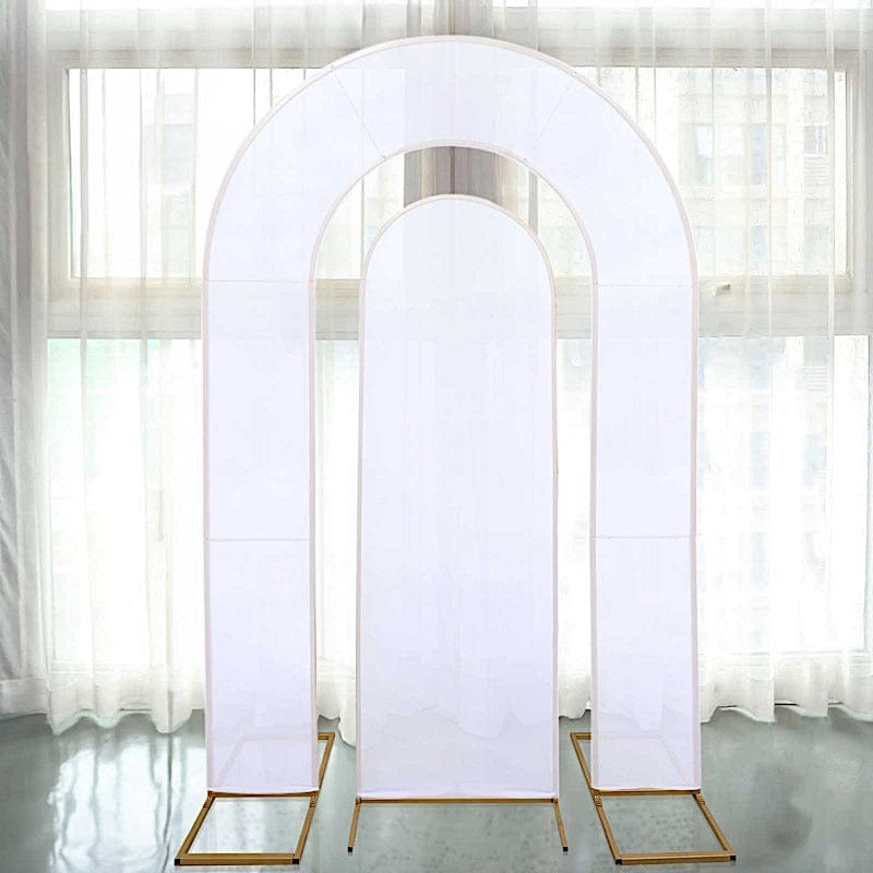 Set of 2 Fitted Spandex Open Arch Double Sided Backdrop Stands Cover