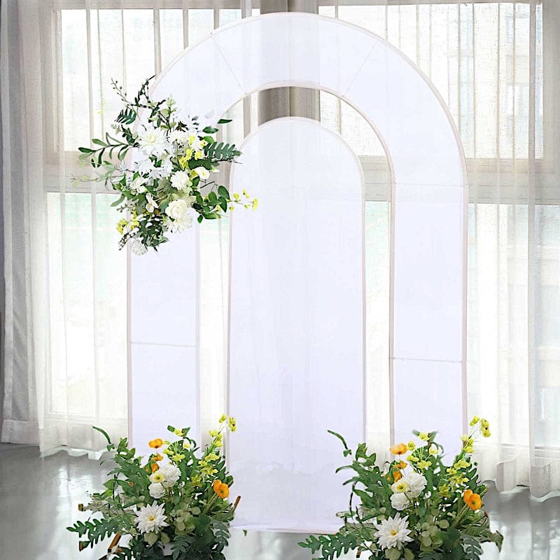 Set of 2 Fitted Spandex Open Arch Double Sided Backdrop Stands Cover