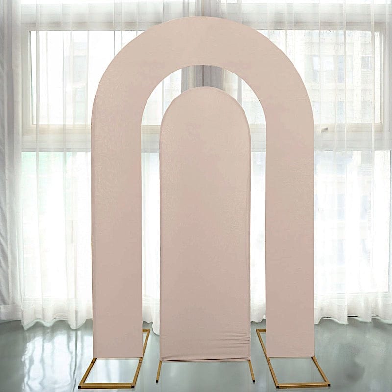 Set of 2 Fitted Spandex Open Arch Double Sided Backdrop Stands Cover