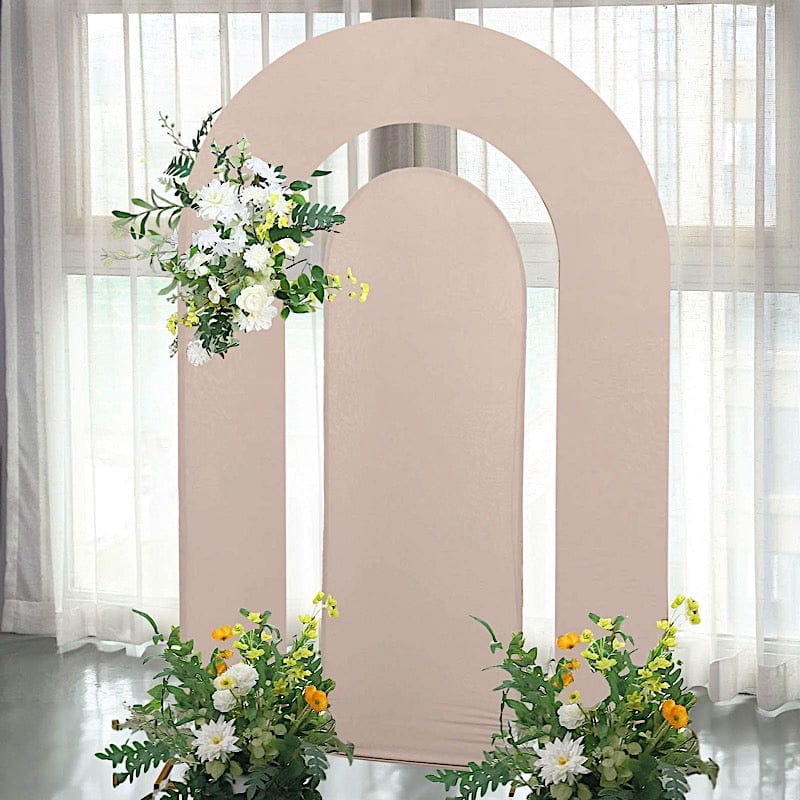 Set of 2 Fitted Spandex Open Arch Double Sided Backdrop Stands Cover