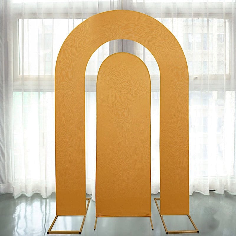 Set of 2 Fitted Spandex Open Arch Double Sided Backdrop Stands Cover
