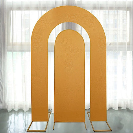 Set of 2 Fitted Spandex Open Arch Double Sided Backdrop Stands Cover