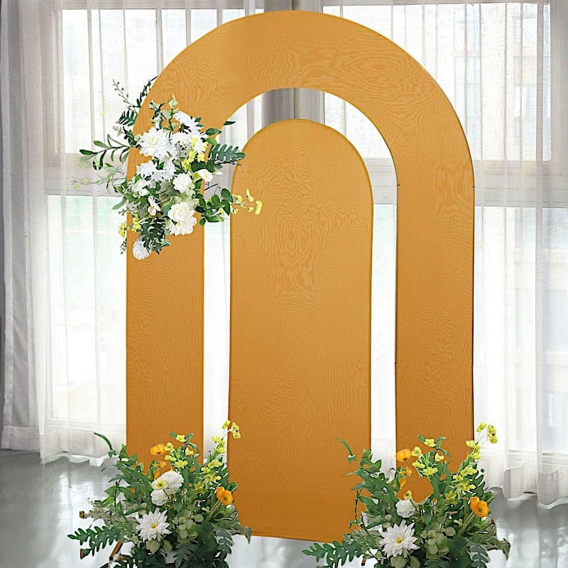 Set of 2 Fitted Spandex Open Arch Double Sided Backdrop Stands Cover