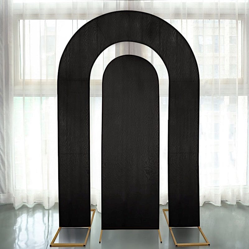 Set of 2 Fitted Spandex Open Arch Double Sided Backdrop Stands Cover
