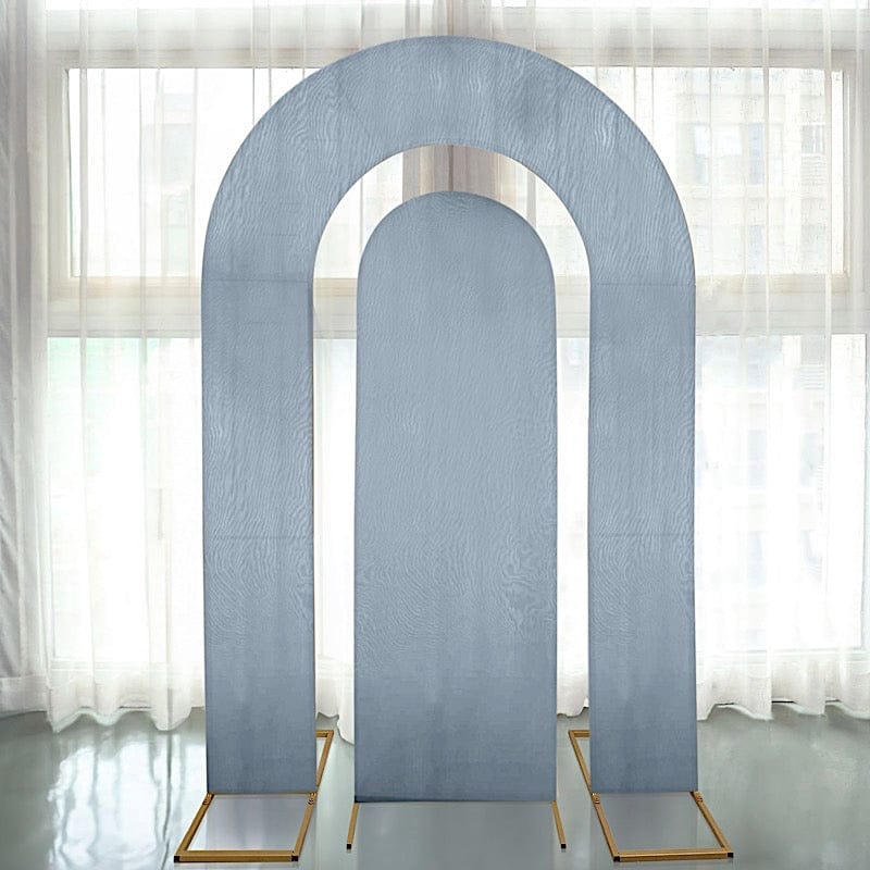 Set of 2 Fitted Spandex Open Arch Double Sided Backdrop Stands Cover