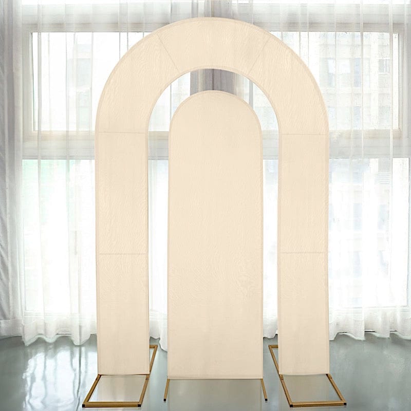 Set of 2 Fitted Spandex Open Arch Double Sided Backdrop Stands Cover