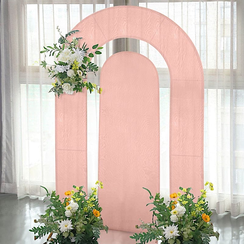Set of 2 Fitted Spandex Open Arch Double Sided Backdrop Stands Cover