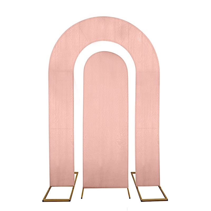Set of 2 Fitted Spandex Open Arch Double Sided Backdrop Stands Cover IRON_STND18_SPX_SET_080
