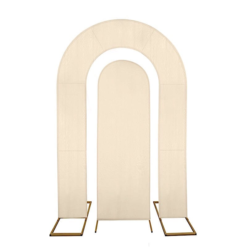Set of 2 Fitted Spandex Open Arch Double Sided Backdrop Stands Cover IRON_STND18_SPX_SET_081