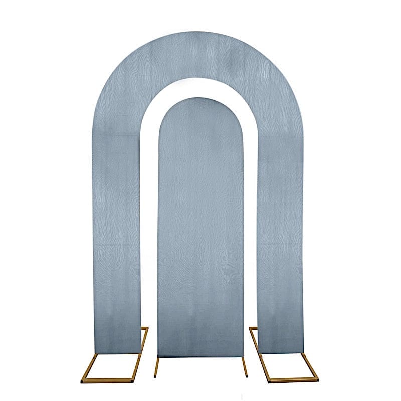 Set of 2 Fitted Spandex Open Arch Double Sided Backdrop Stands Cover IRON_STND18_SPX_SET_086