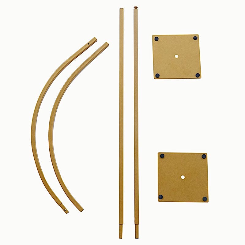 Set of 3 Metal Floral Chiara Arch Table Centerpiece with Rounded Top - Gold WOD_HOPMET06_SET_GOLD