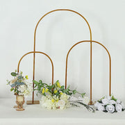 Set of 3 Metal Floral Chiara Arch Table Centerpiece with Rounded Top - Gold WOD_HOPMET06_SET_GOLD