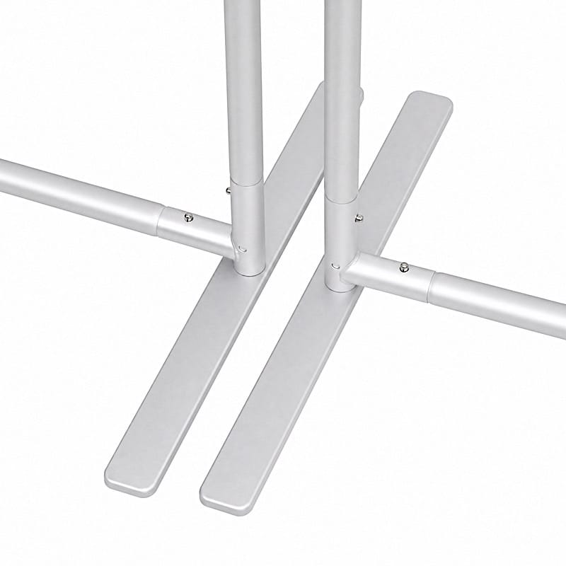 Set of 3 Round Top Aluminum Chiara Backdrop Stands with Half Moon Arch Frame - Silver BKDP_STND_ALUM_ARCH_SET3