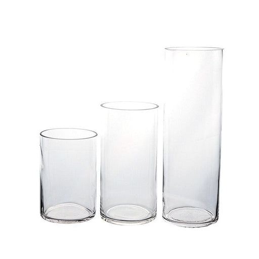 Set of 6", 8", 12" Premium Glass Cylinder Vases Centerpieces - Clear VASE_A3_SET01_CLR