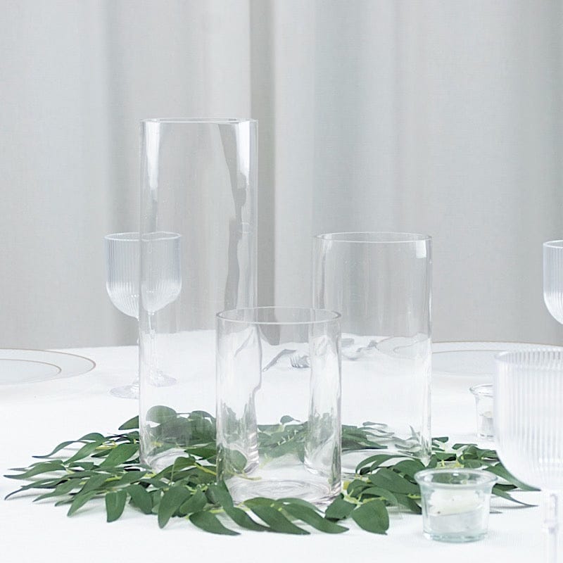 Set of 6", 8", 12" Premium Glass Cylinder Vases Centerpieces - Clear VASE_A3_SET01_CLR