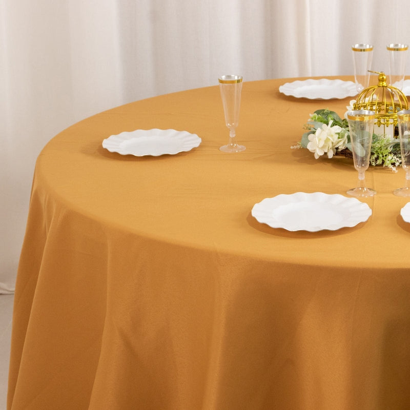 132" Premium Polyester Round Tablecloth Wedding Party Table Linens