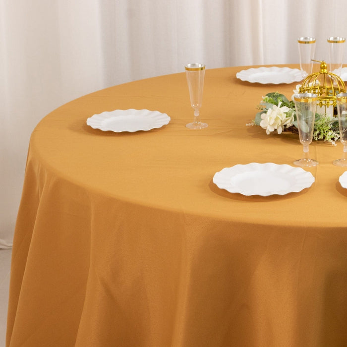 132" Premium Polyester Round Tablecloth Wedding Party Table Linens
