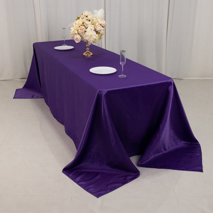 90" x 156" Lamour Satin Rectangular Tablecloth