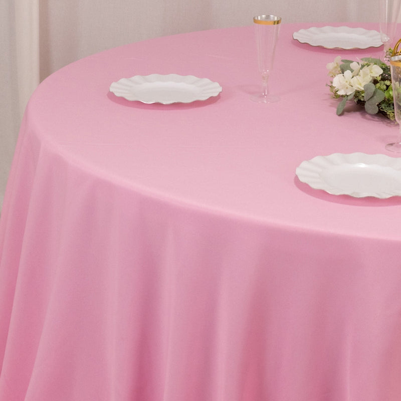132" Premium Polyester Round Tablecloth Wedding Party Table Linens