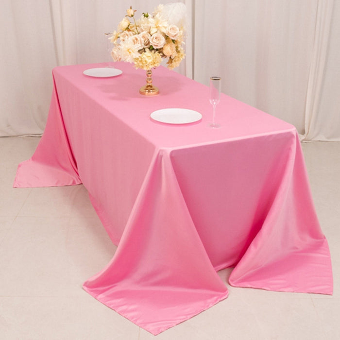 90" x 132" Lamour Satin Rectangular Tablecloth