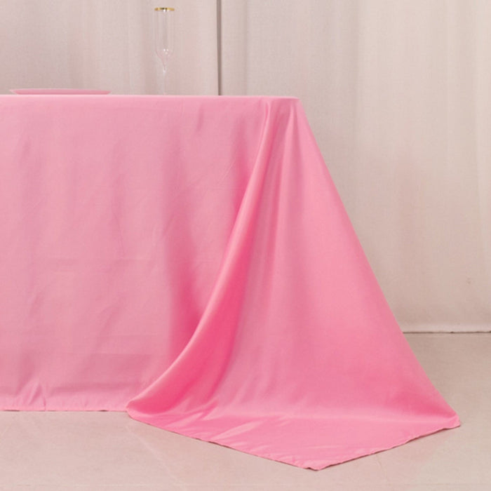 90" x 156" Lamour Satin Rectangular Tablecloth