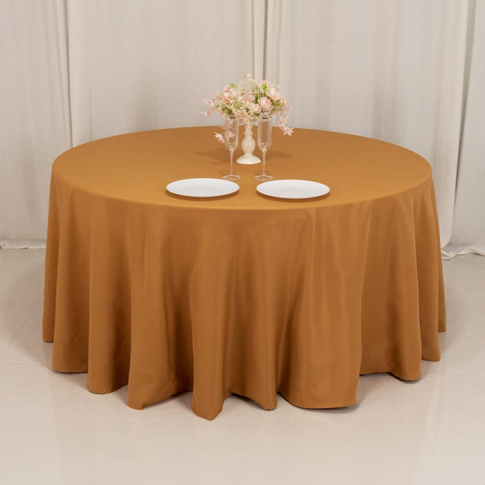 120" Premium Polyester Round Tablecloth Wedding Table Linens