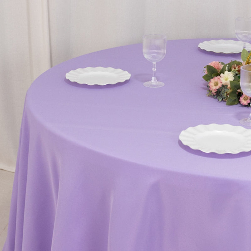 120" Premium Polyester Round Tablecloth Wedding Table Linens
