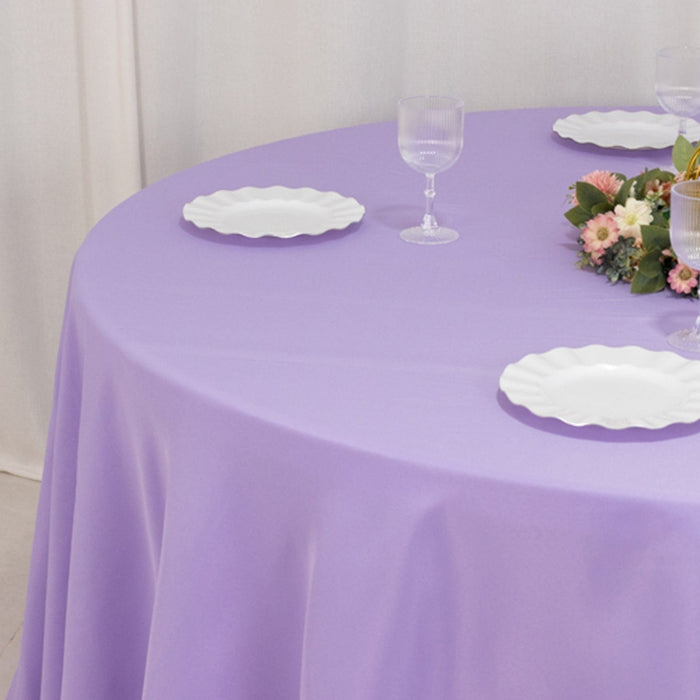 120" Premium Polyester Round Tablecloth Wedding Table Linens