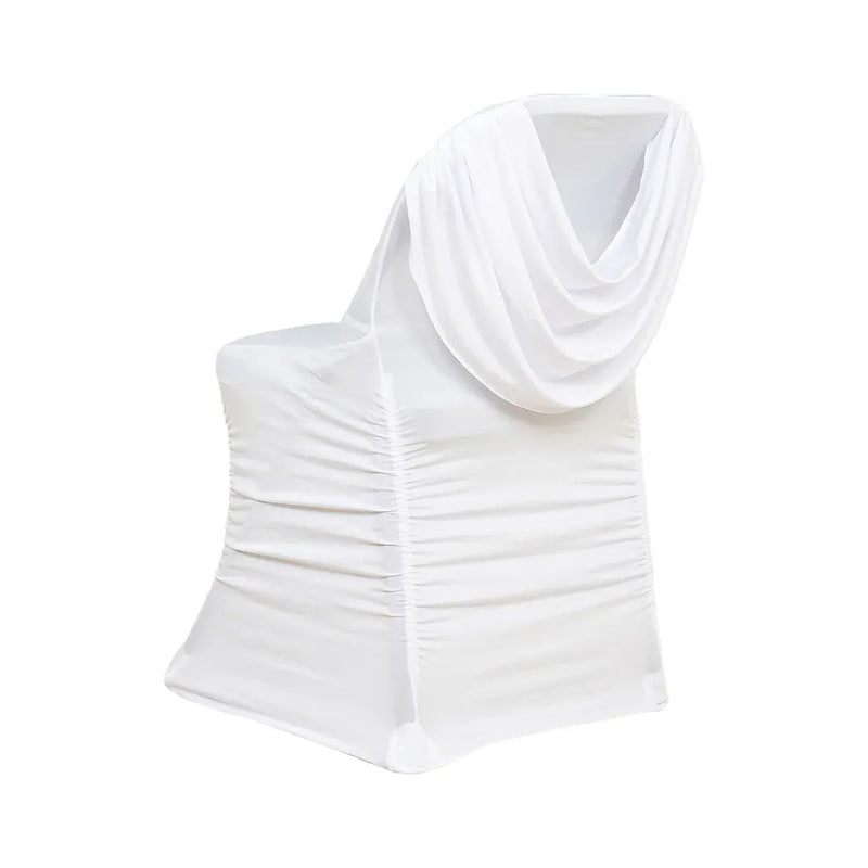 Spandex Fitted Folding Chair Cover with Ruched Swag Back and Foot Pockets
