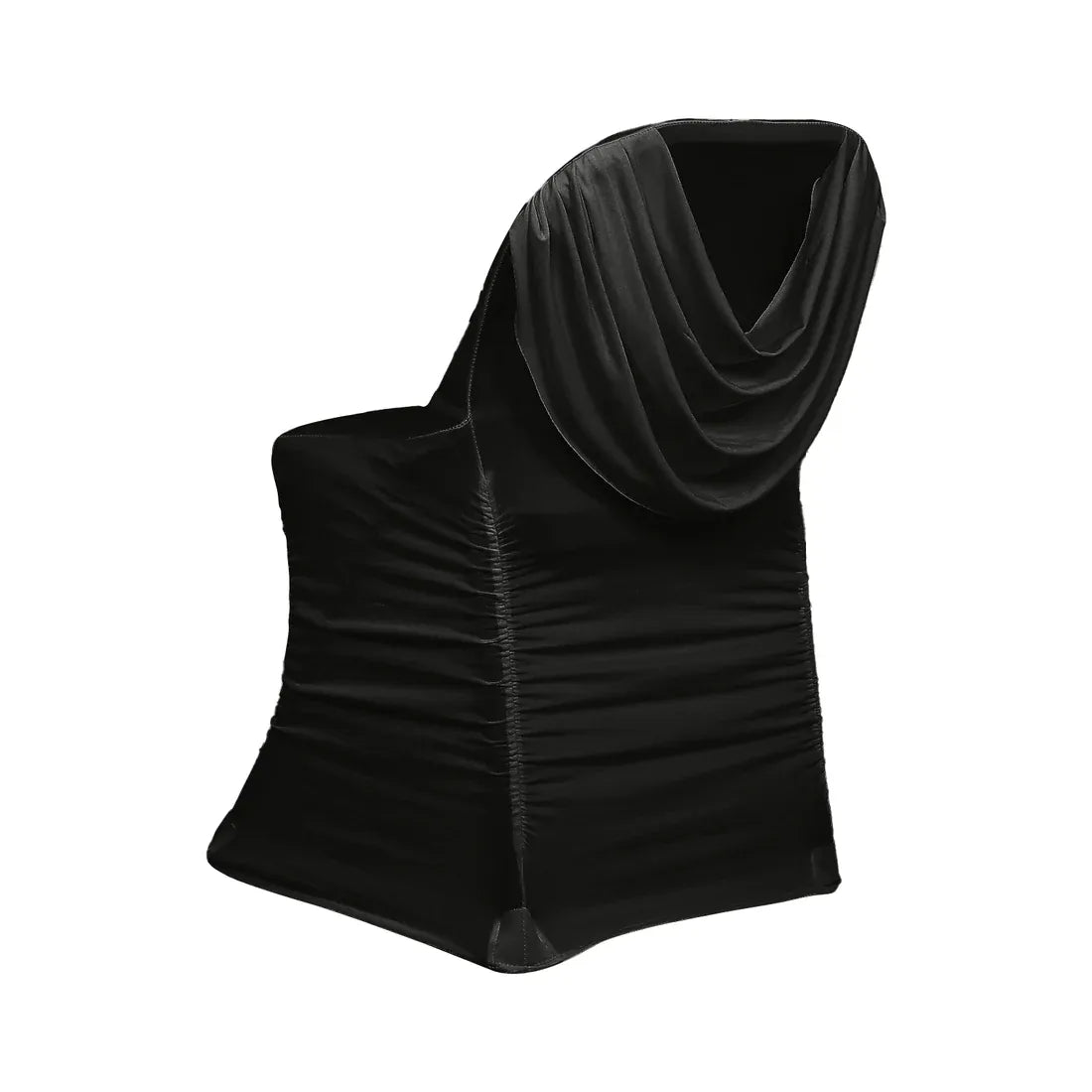 Spandex Fitted Folding Chair Cover with Ruched Swag Back and Foot Pockets