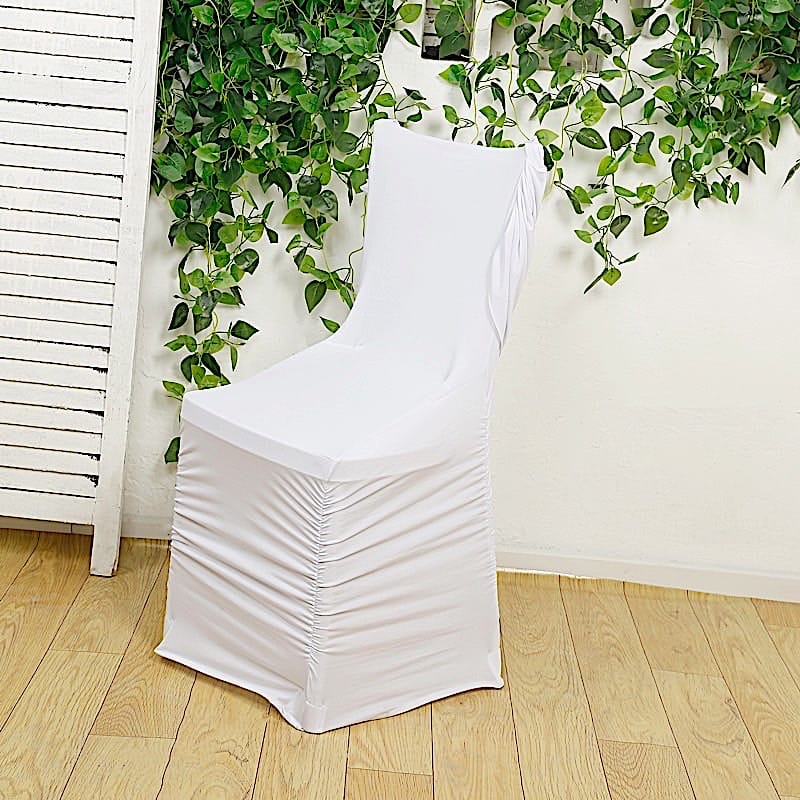 Spandex Fitted Folding Chair Cover with Ruched Swag Back and Foot Pockets