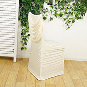 Spandex Fitted Folding Chair Cover with Ruched Swag Back and Foot Pockets