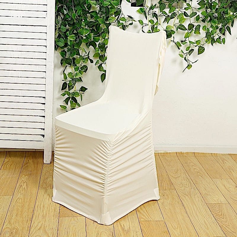 Spandex Fitted Folding Chair Cover with Ruched Swag Back and Foot Pockets