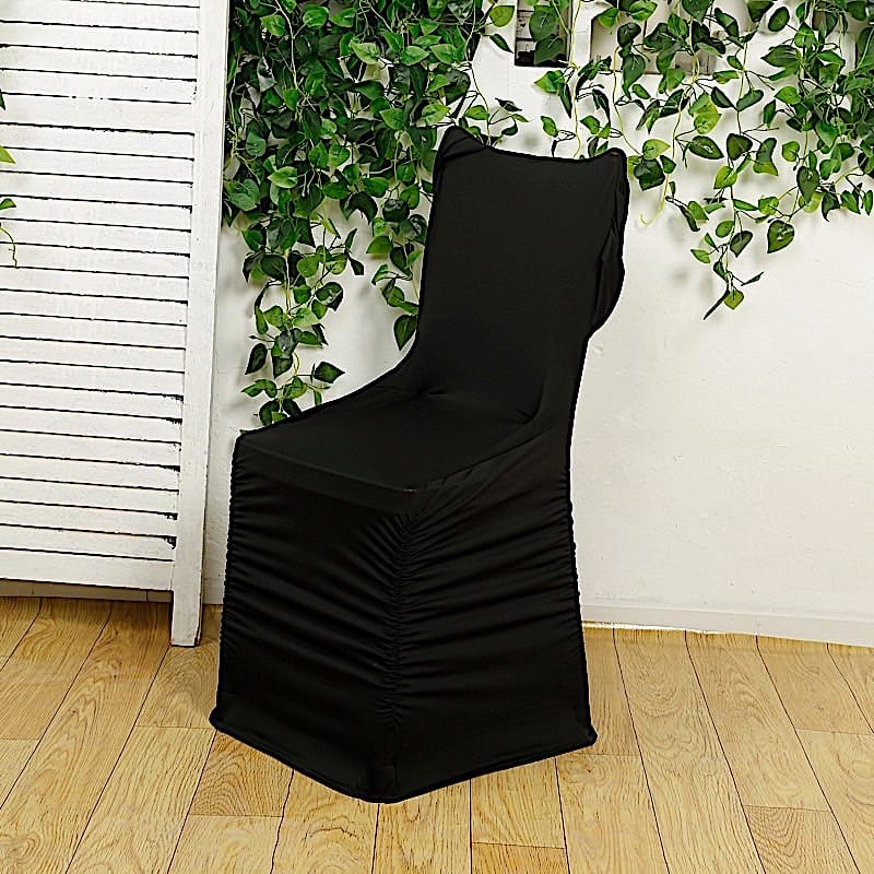 Spandex Fitted Folding Chair Cover with Ruched Swag Back and Foot Pockets