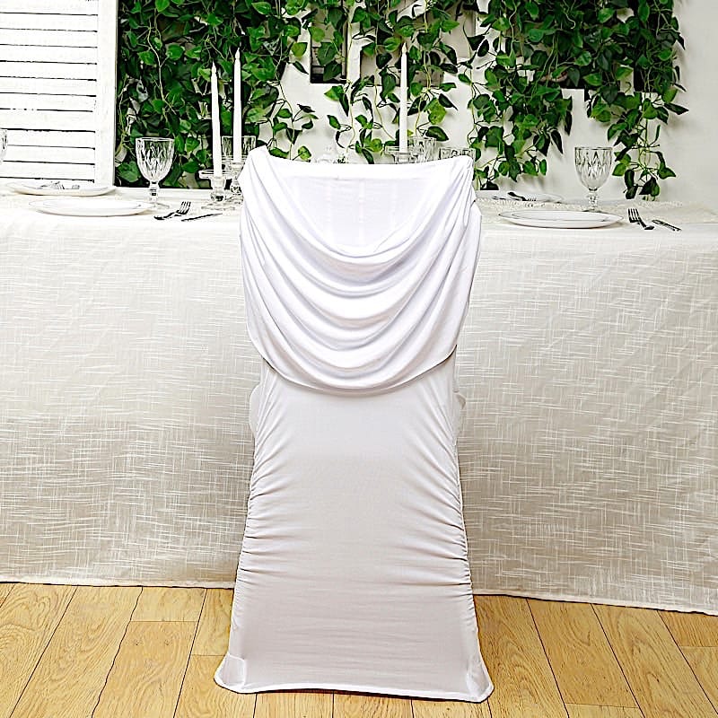Spandex Fitted Folding Chair Cover with Ruched Swag Back and Foot Pockets