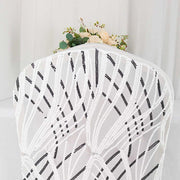 Spandex Stretch Banquet Chair Cover with Wave Embroidered Sequins