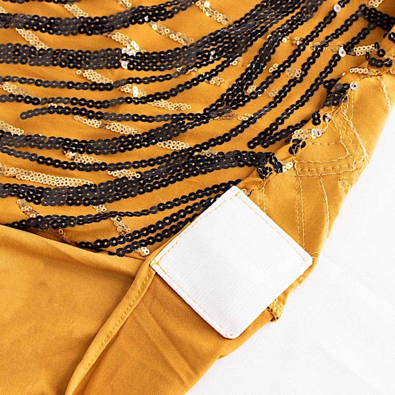 Spandex Stretch Banquet Chair Cover with Wave Embroidered Sequins