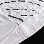 Spandex Stretch Banquet Chair Cover with Wave Embroidered Sequins