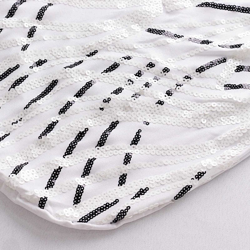 Spandex Stretch Banquet Chair Cover with Wave Embroidered Sequins