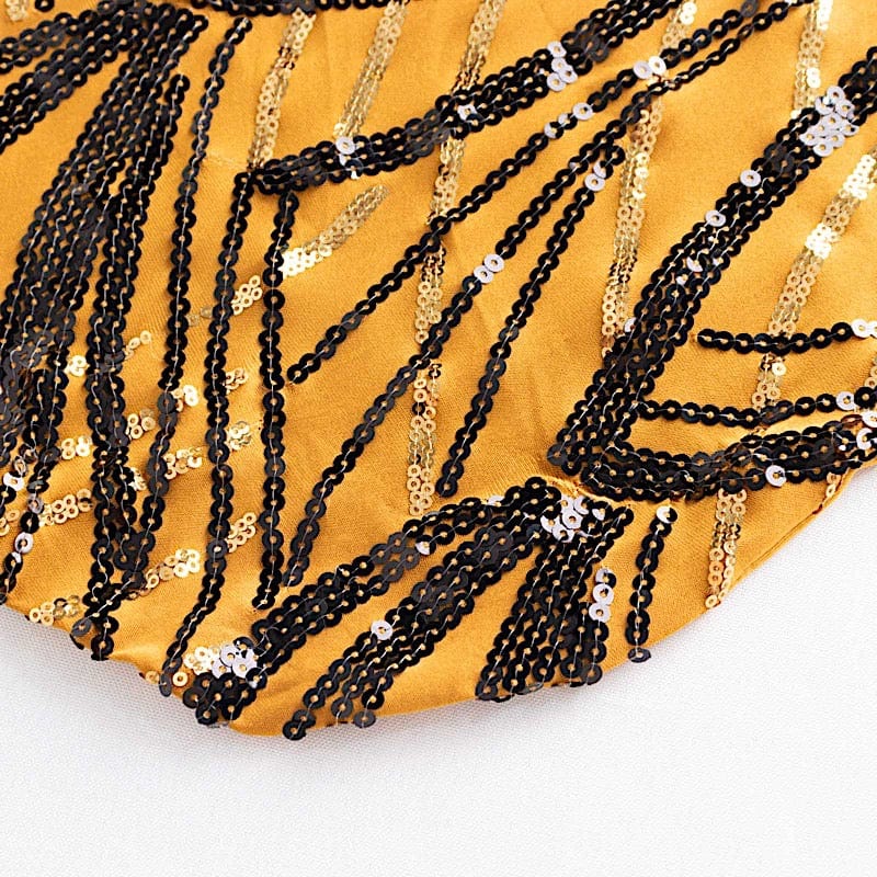 Spandex Stretch Banquet Chair Cover with Wave Embroidered Sequins