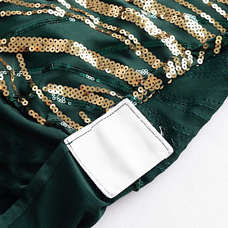 Spandex Stretch Banquet Chair Cover with Wave Embroidered Sequins