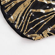 Spandex Stretch Banquet Chair Cover with Wave Embroidered Sequins